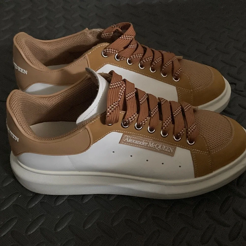 Alexander McQueen Men's Tan and White Sneakers - Picture 3 of 12